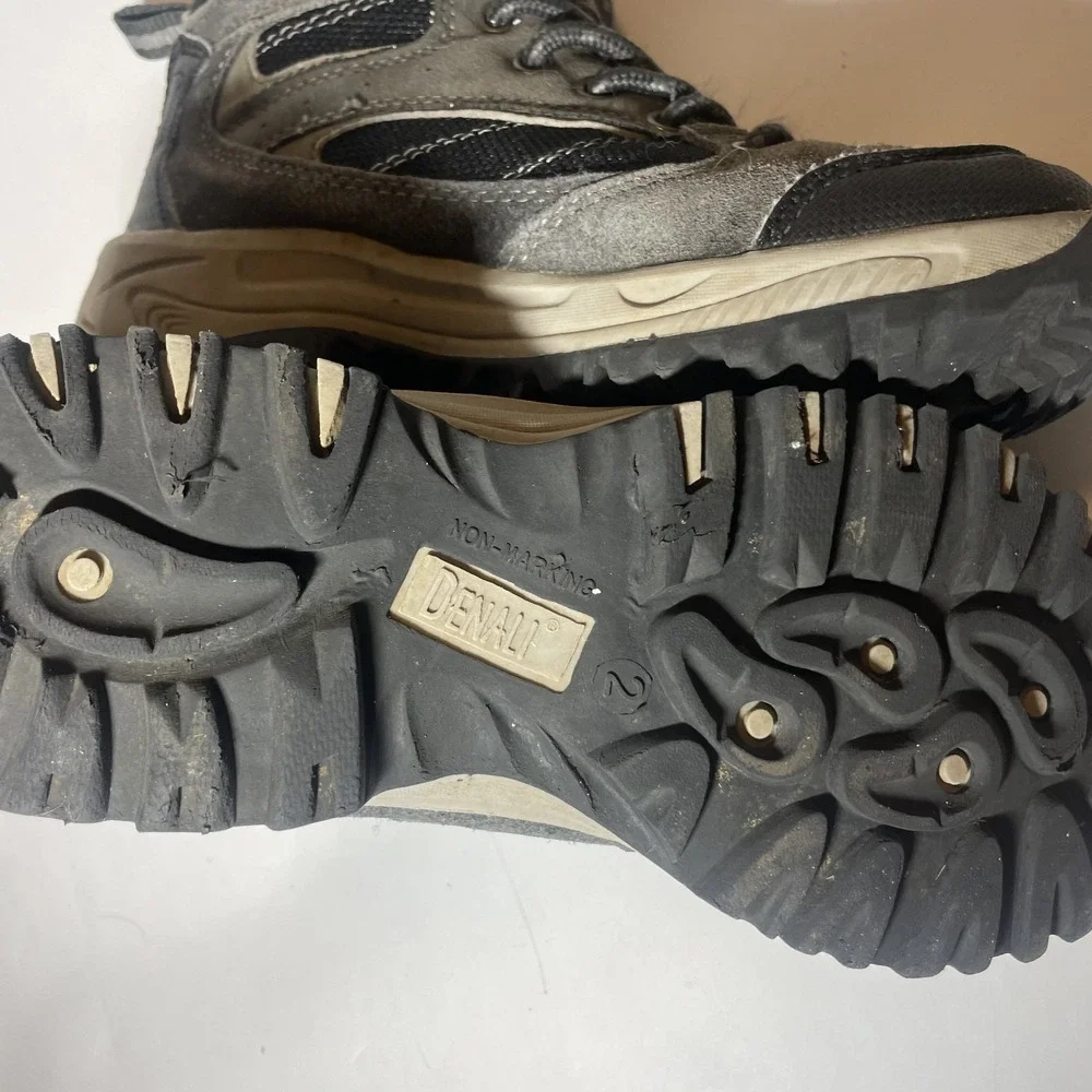 Denali Youth Hiking Boots Gray Suede Kids Size 2